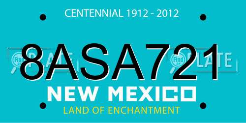 8ASA721 New Mexico License Plate