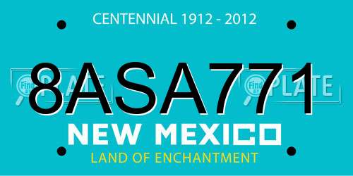 8ASA771 New Mexico License Plate