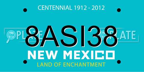 8ASI38 New Mexico License Plate