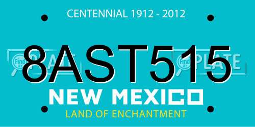 8AST515 New Mexico License Plate