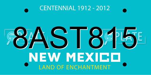 8AST815 New Mexico License Plate