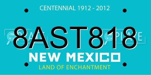 8AST818 New Mexico License Plate