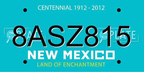 8ASZ815 New Mexico License Plate