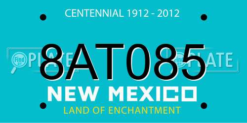 8AT085 New Mexico License Plate