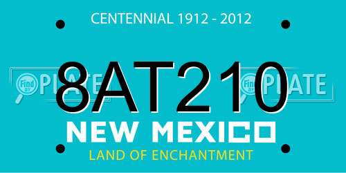 8AT210 New Mexico License Plate