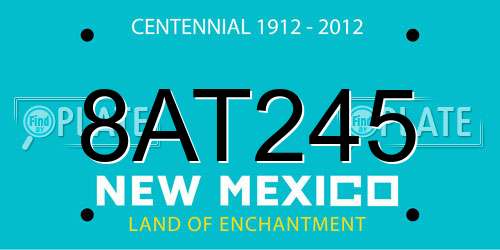 8AT245 New Mexico License Plate