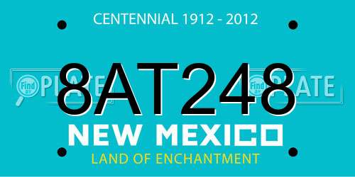 8AT248 New Mexico License Plate