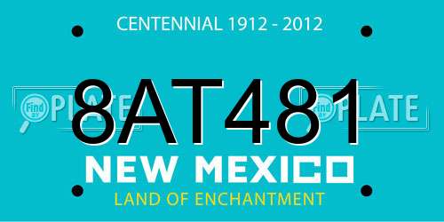8AT481 New Mexico License Plate