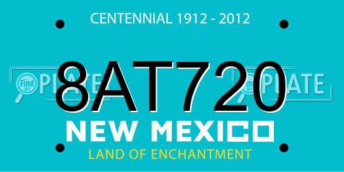 8AT720 New Mexico License Plate