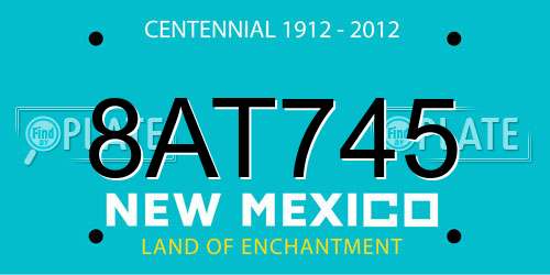 8AT745 New Mexico License Plate