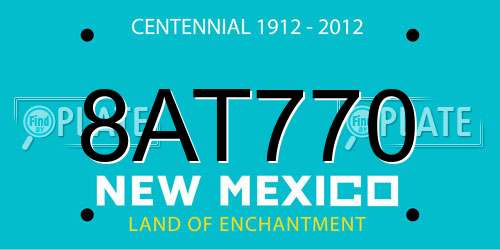 8AT770 New Mexico License Plate