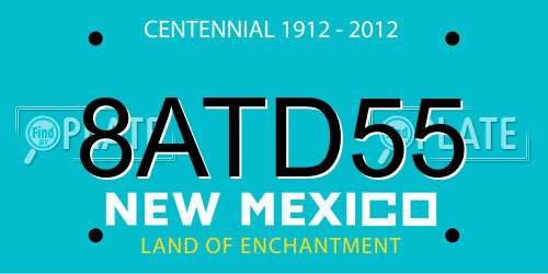 8ATD55 New Mexico License Plate