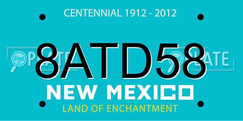 8ATD58 New Mexico License Plate