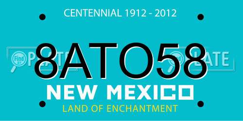 8ATO58 New Mexico License Plate