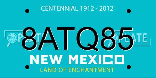 8ATQ85 New Mexico License Plate