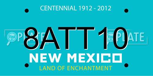 8ATT10 New Mexico License Plate