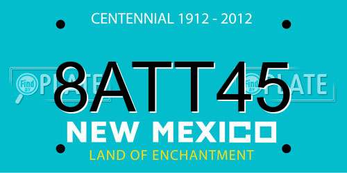 8ATT45 New Mexico License Plate