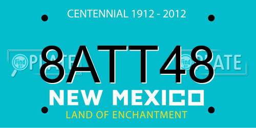 8ATT48 New Mexico License Plate