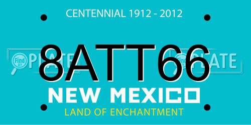 8ATT66 New Mexico License Plate
