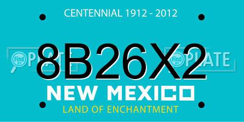 8B26X2 New Mexico License Plate