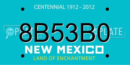 8B53B0 New Mexico License Plate