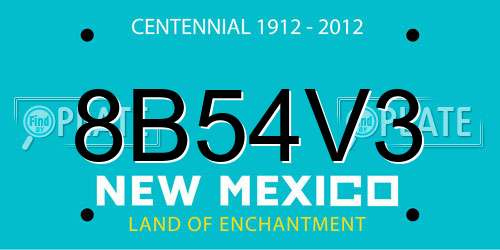 8B54V3 New Mexico License Plate