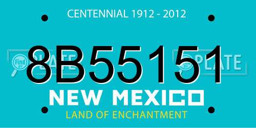 8B55151 New Mexico License Plate