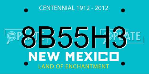 8B55H3 New Mexico License Plate
