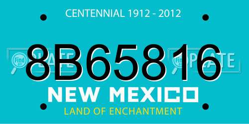 8B65816 New Mexico License Plate