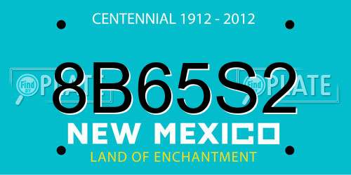 8B65S2 New Mexico License Plate