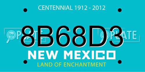 8B68D3 New Mexico License Plate