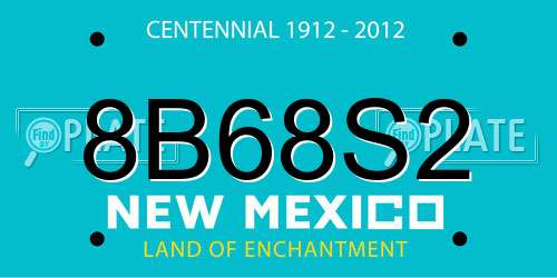 8B68S2 New Mexico License Plate