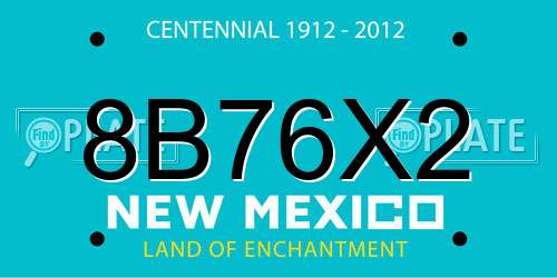 8B76X2 New Mexico License Plate