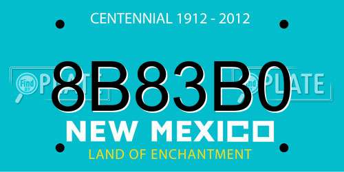 8B83B0 New Mexico License Plate