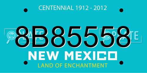 8B85558 New Mexico License Plate