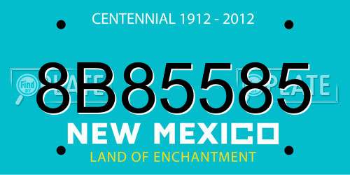 8B85585 New Mexico License Plate
