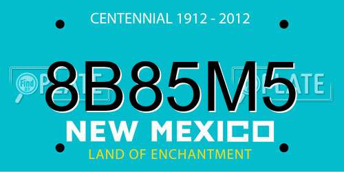 8B85M5 New Mexico License Plate