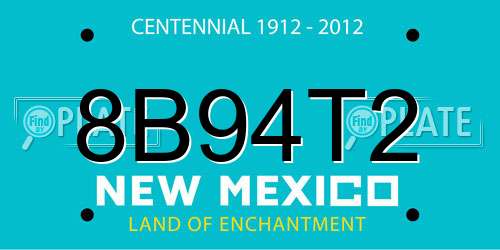 8B94T2 New Mexico License Plate