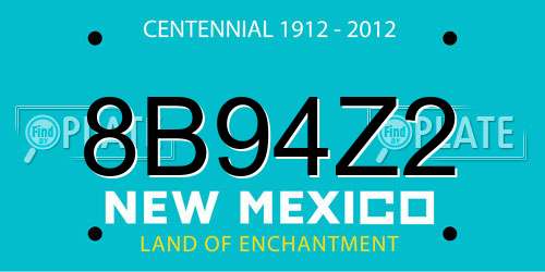 8B94Z2 New Mexico License Plate