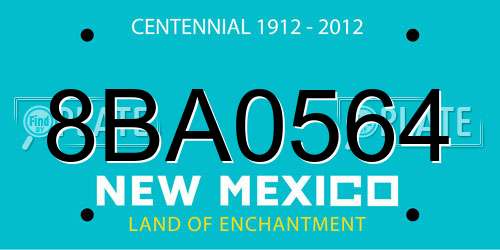 8BA0564 New Mexico License Plate