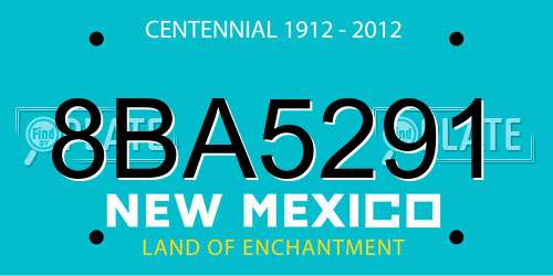 8BA5291 New Mexico License Plate