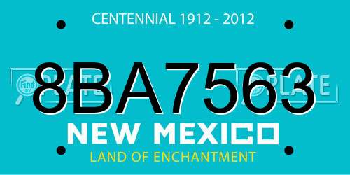 8BA7563 New Mexico License Plate