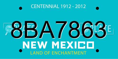 8BA7863 New Mexico License Plate