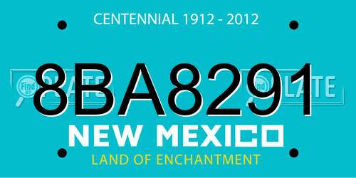 8BA8291 New Mexico License Plate