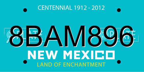 8BAM896 New Mexico License Plate