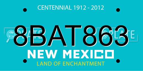 8BAT863 New Mexico License Plate