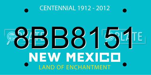 8BB8151 New Mexico License Plate
