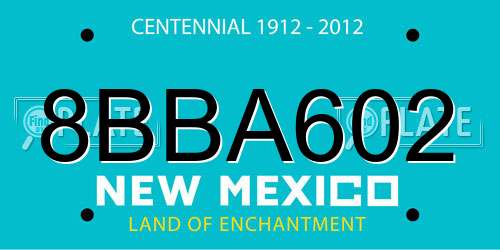 8BBA602 New Mexico License Plate
