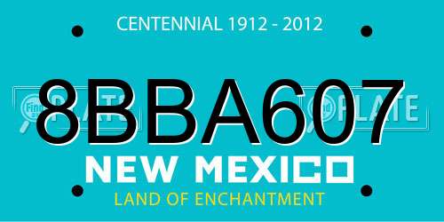 8BBA607 New Mexico License Plate