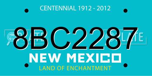 8BC2287 New Mexico License Plate